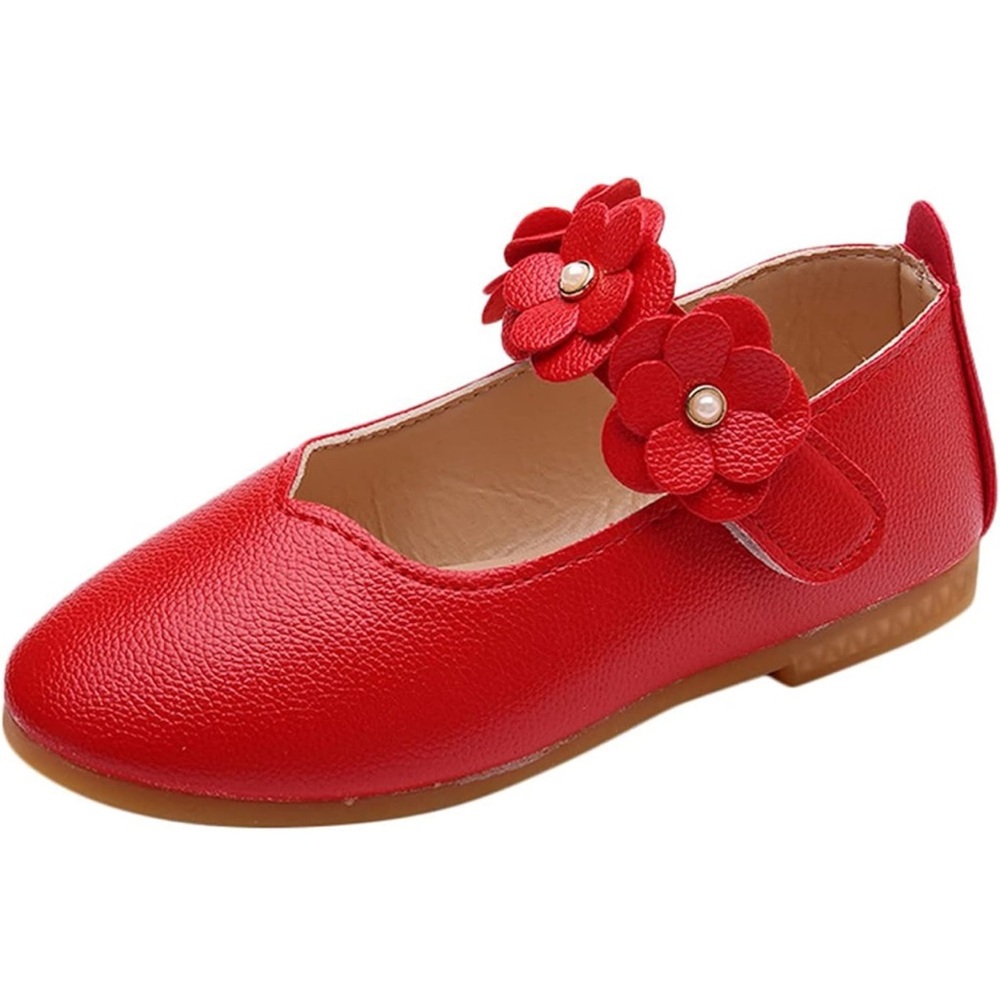 NEW| Girls Red Pebbled Leather Dress Shoes